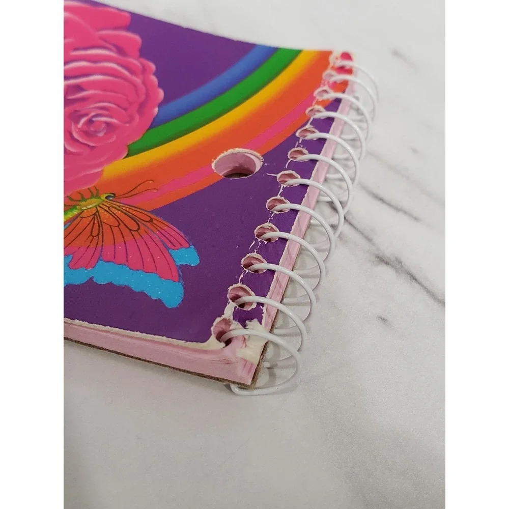 90s Lisa Frank Rose Rainbow Butterfly Memo Book Notepad 493 3x5 Vintage Pink